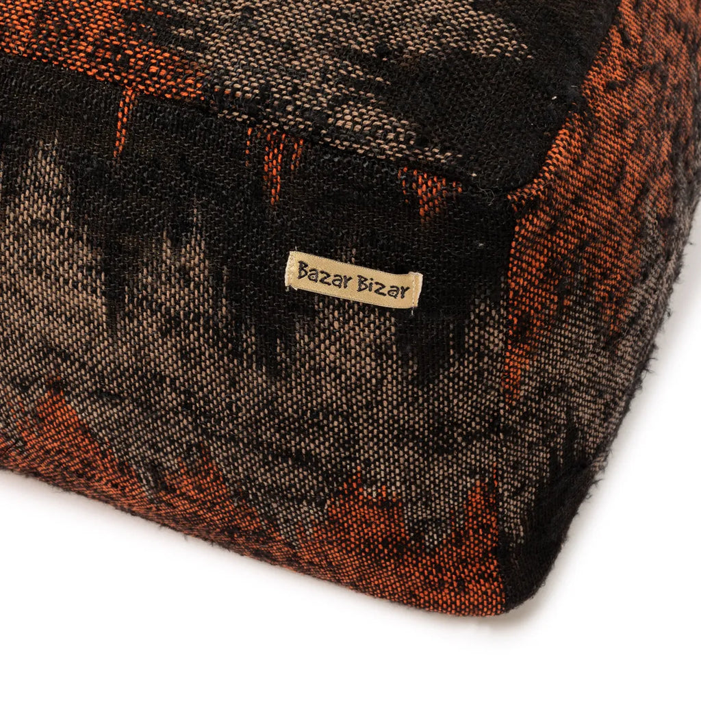 The Oh My Gee Poef - Black Orange