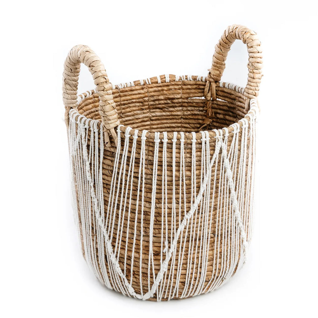The Straight Stitched Macrame Basket - Medium