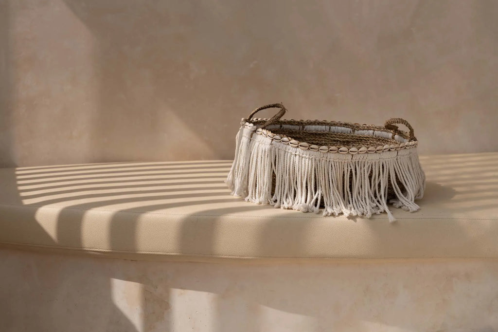 The Boho Fringe Throw - Natural White