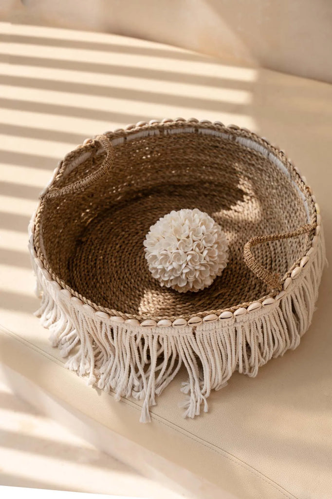 The Boho Fringe Throw - Natural White
