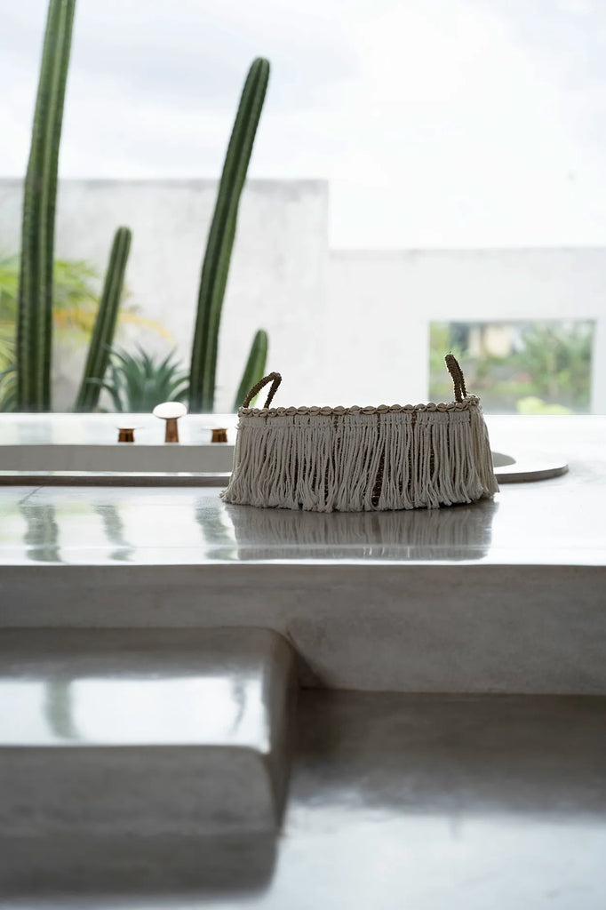 The Boho Fringe Throw - Natural White