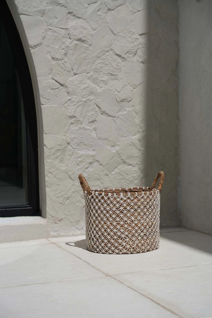 The Crossed Stitched Macrame Basket - Medium