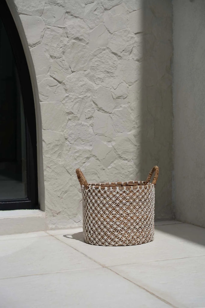 The Crossed Stitched Macrame Basket - Medium