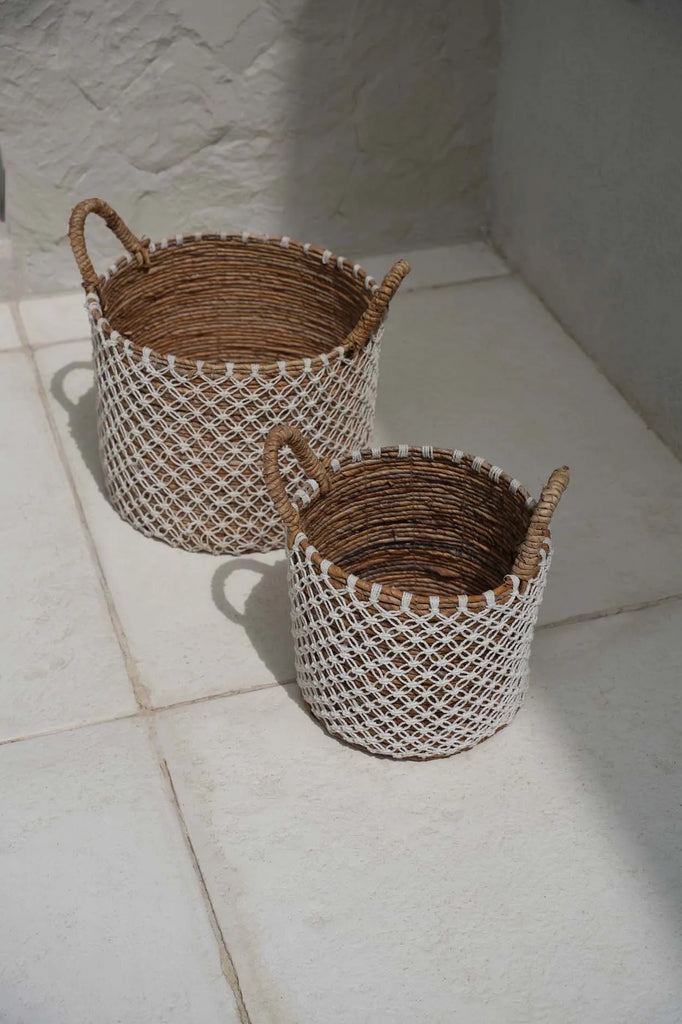 The Crossed Stitched Macrame Basket - Medium