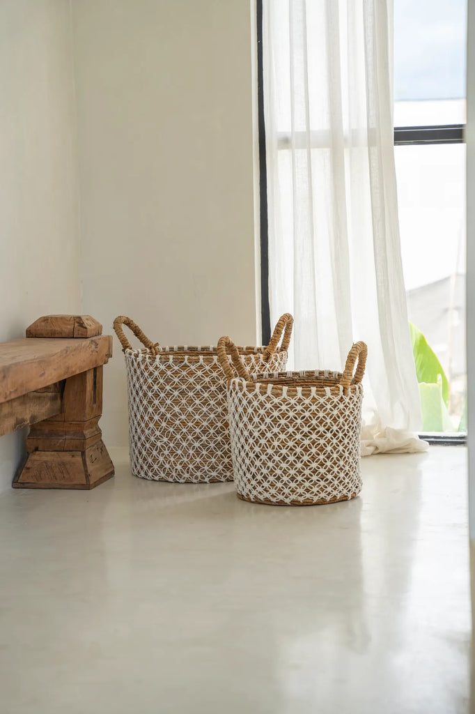 The Crossed Stitched Macrame Basket - Medium