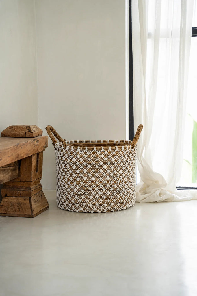 The Crossed Stitched Macrame Basket - Medium