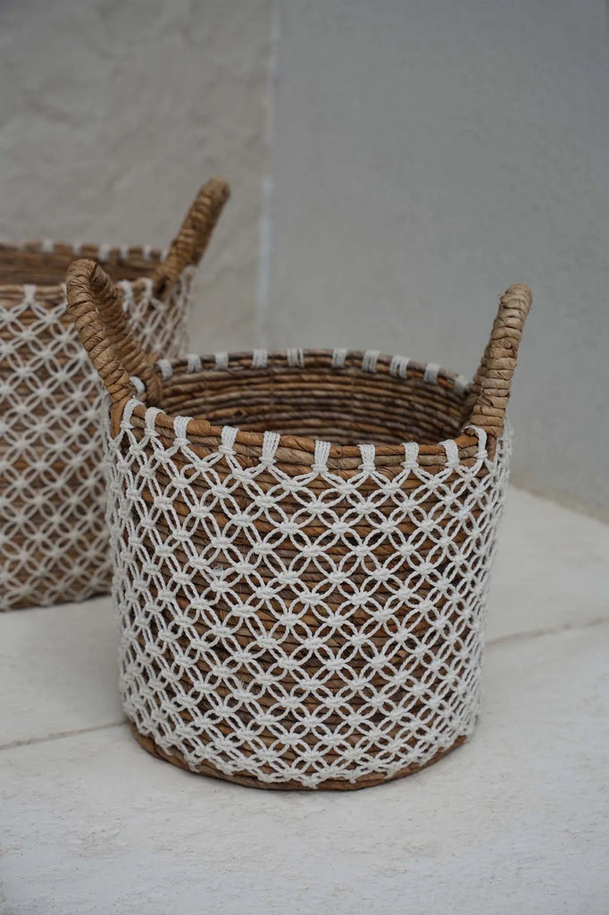 The Crossed Stitched Macrame Basket - Small