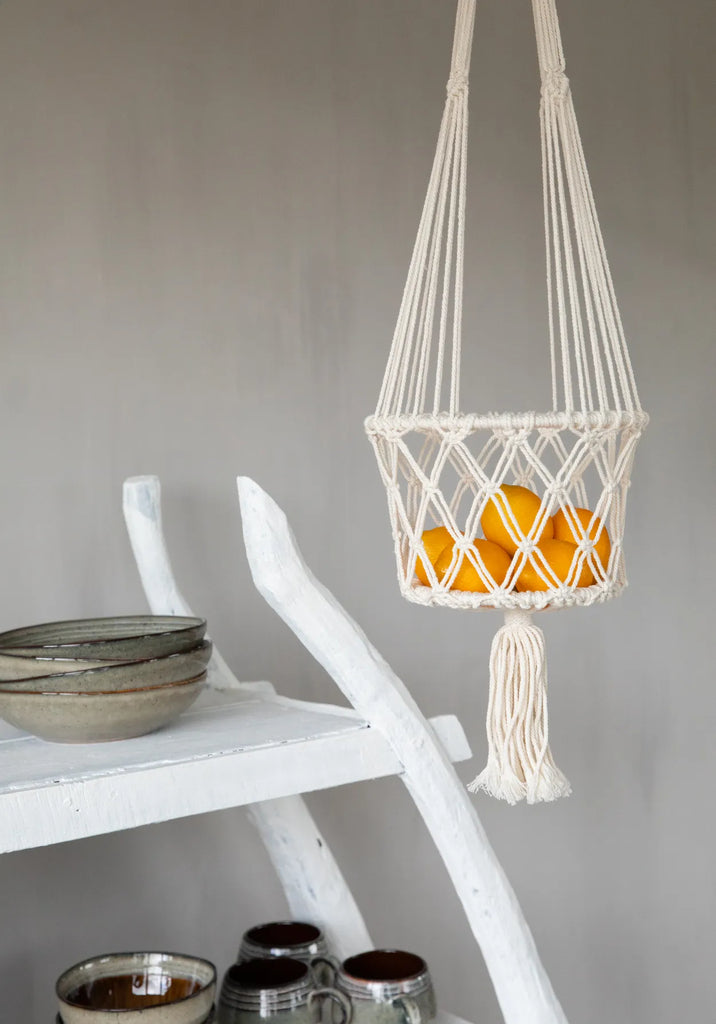 The Macrame Planthanger - White - L