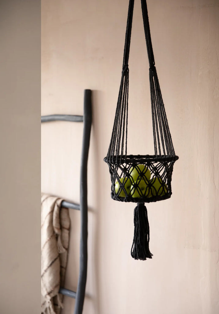 The Macrame Planthanger - Black - L