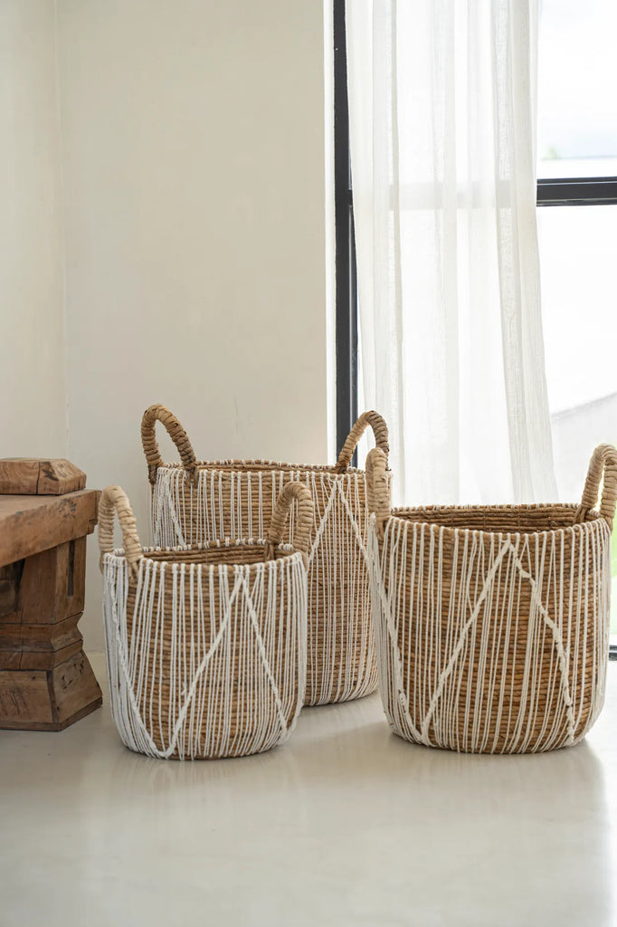 The Straight Stitched Macrame Basket - Medium